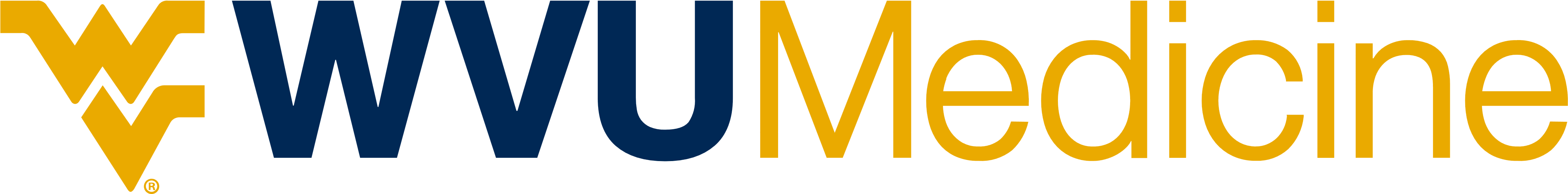 Wvu Medicine Logo Logotype Feedyeti - West Virginia University School Of Medicine (4471x876)