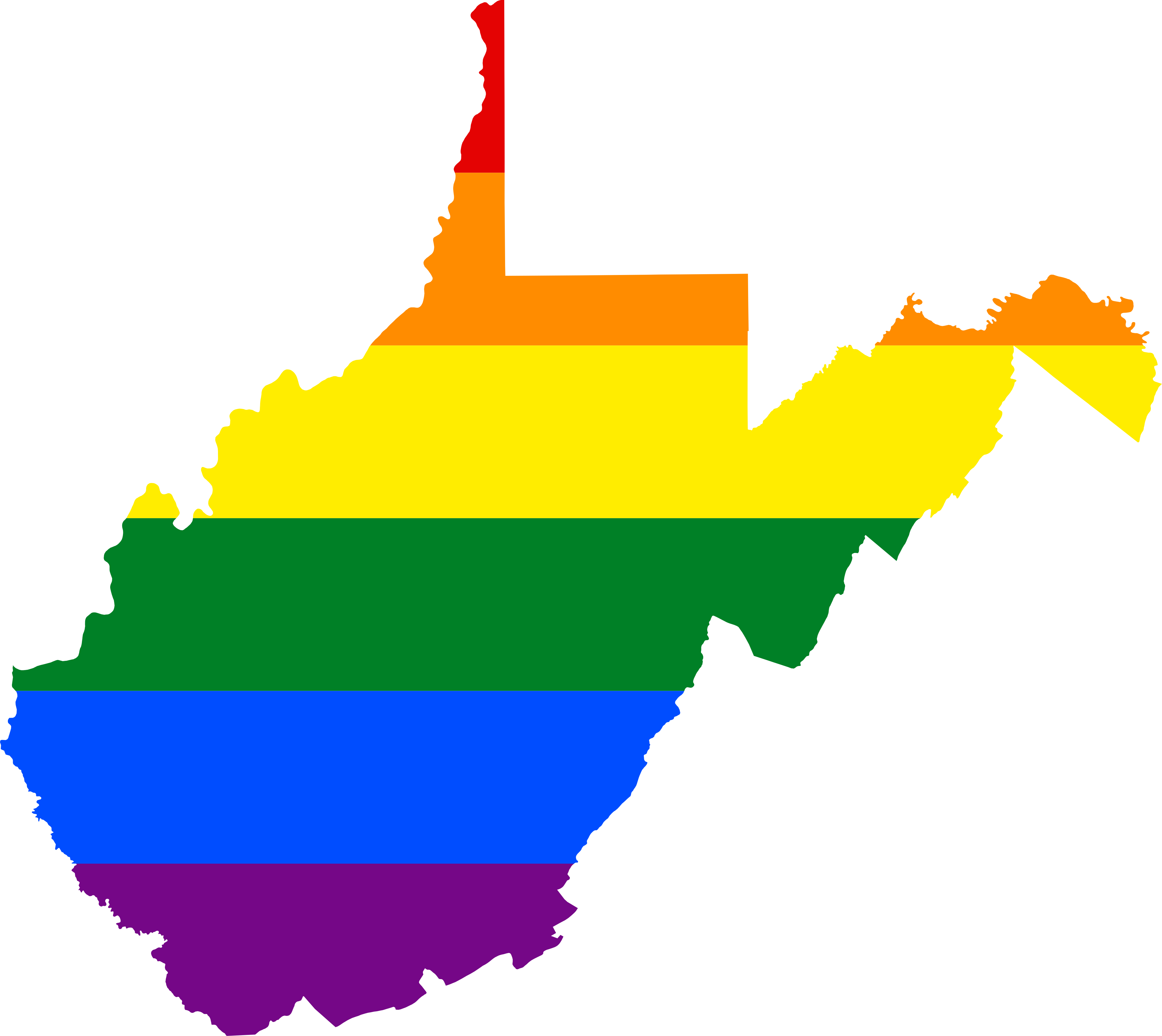 Lgbt Flag Map Of West Virginia - West Virginia State Senate Map (4270x3805)