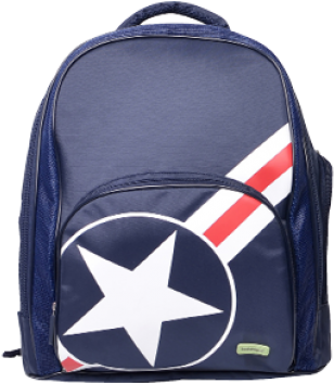 Star & Stripes - Blue Backpacks By Bobbleart - Blue & Red Stars (400x400)
