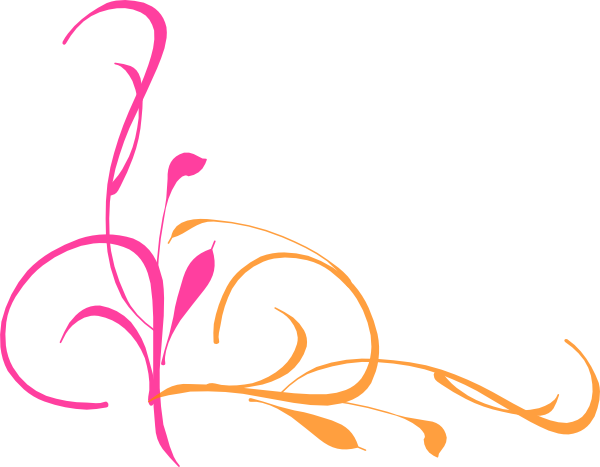 Corner Swirl Cliparts - Clip Art Colored Swirls (600x467)
