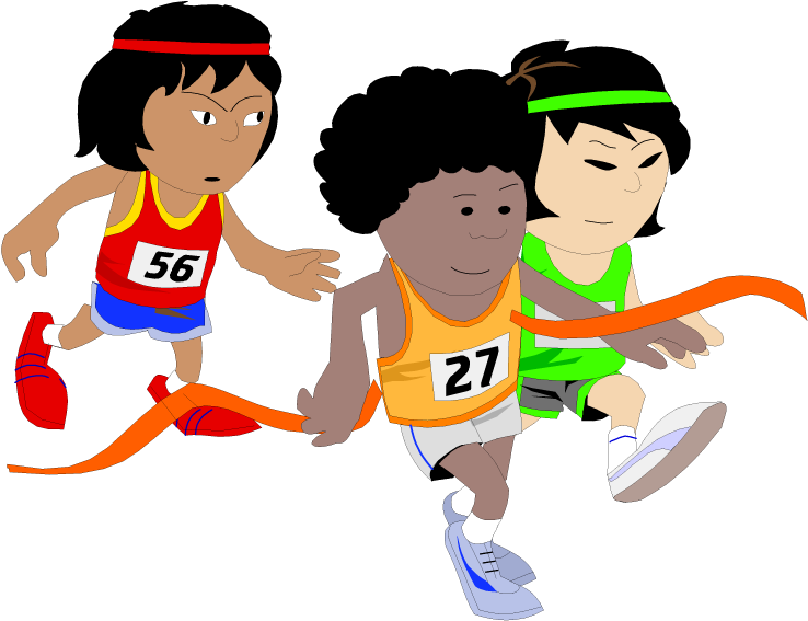 Kids Running Clipart - Race Clipart Png (750x577)