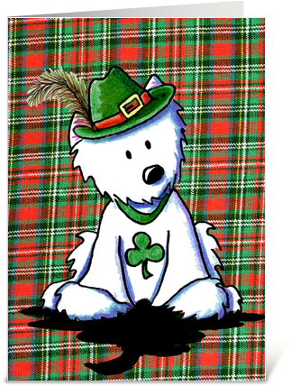 By Kim Niles Of Kiniart Source - St. Patrick Westie Greeting Card (435x429)