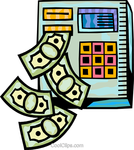 Bank Machine Royalty Free Vector Clip Art Illustration - Bank Machine Royalty Free Vector Clip Art Illustration (429x480)