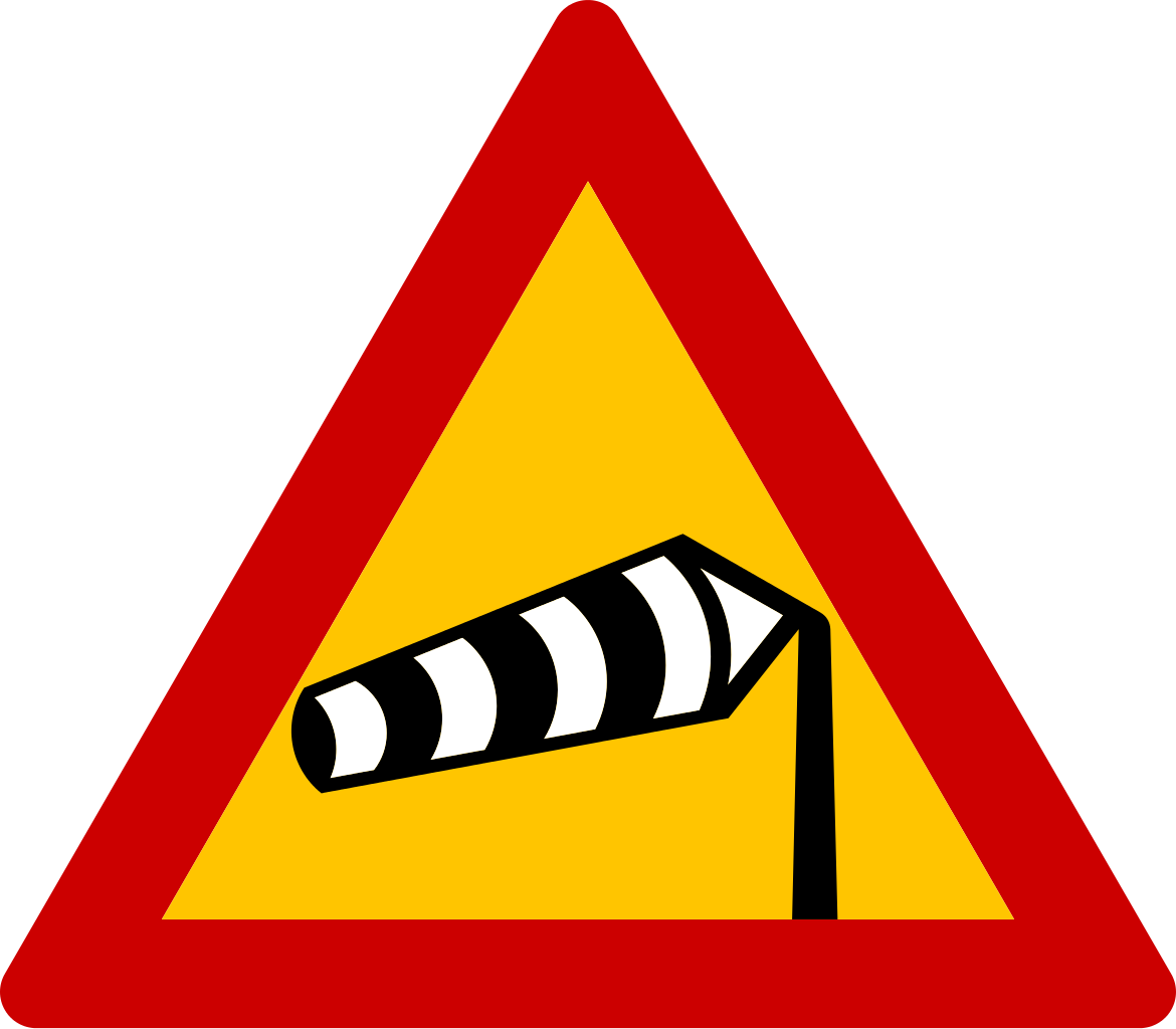 Road Sign Clip Art Download - Crosswind Road Sign (1170x1024)