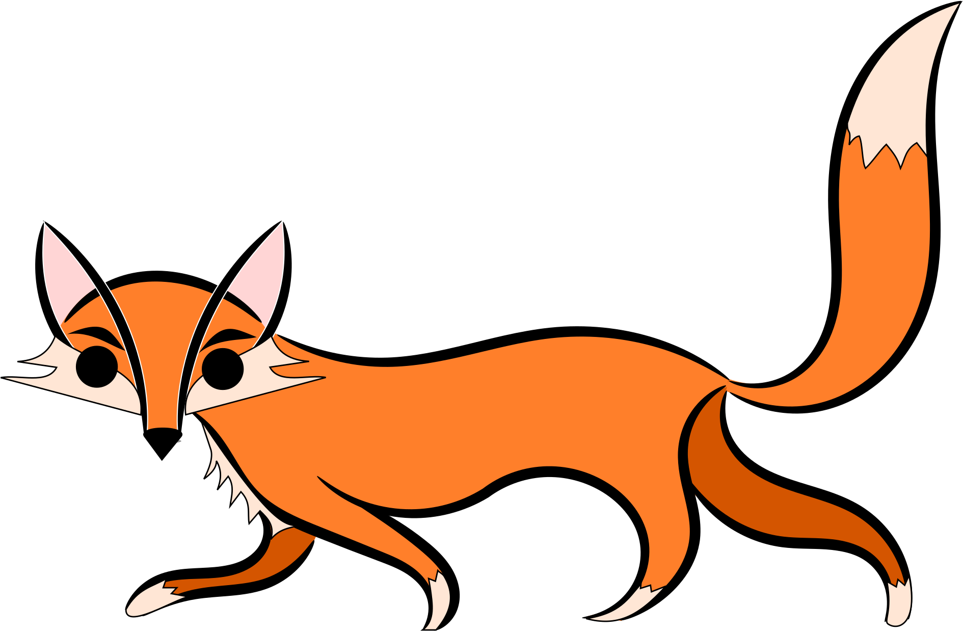 Of Fox - Fox Cartoon Gif Png (2400x1629)