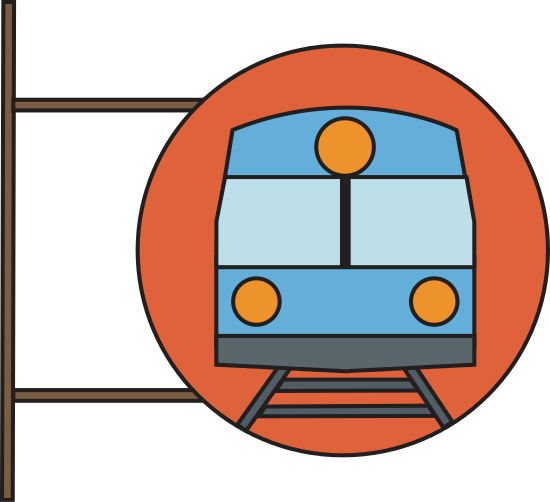 Flat Style Illustration Of A Train In Circle - Sman 18 Bandung (550x502)