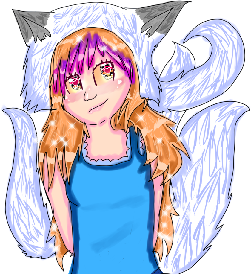 Arctic Fox Girl By Coastalwave - Cartoon (865x924)