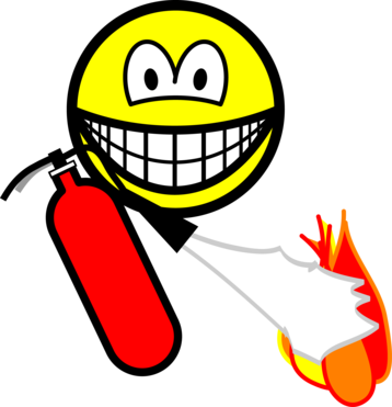 Fire Extinguising Smile - Green Thinking Hat Emoji (358x371)