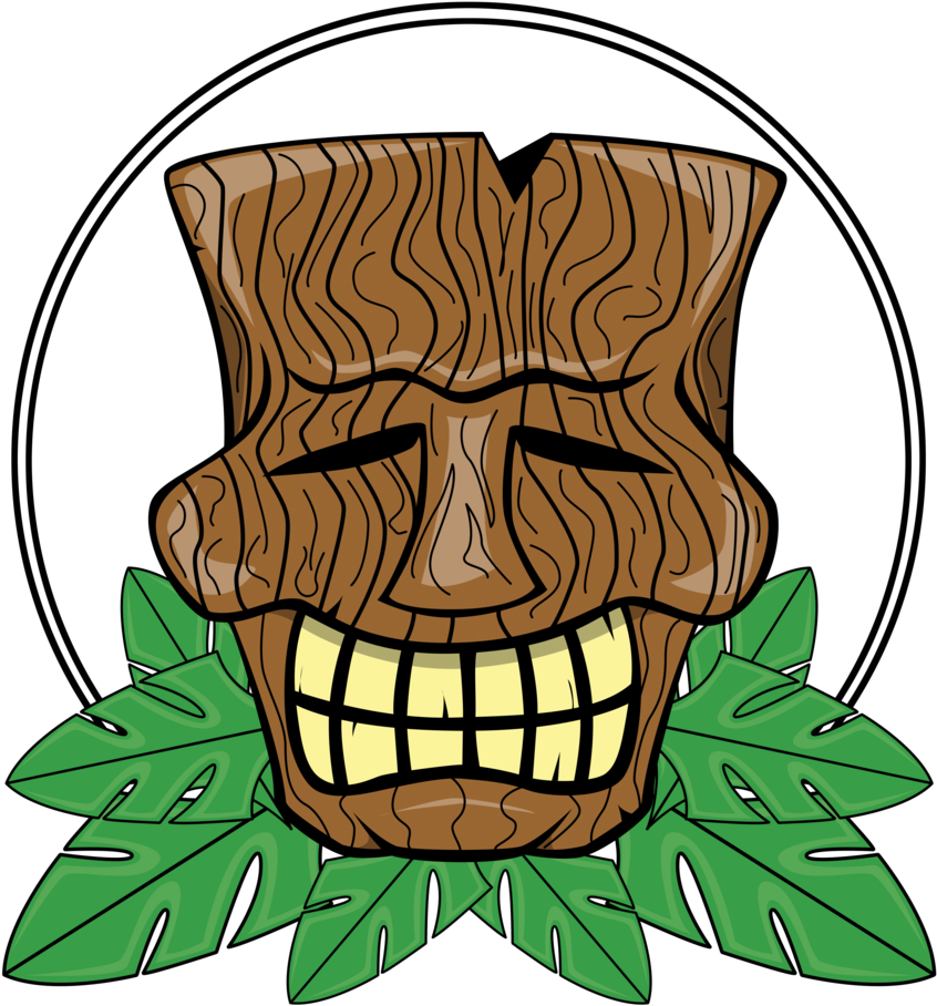 Tiki Skull Mask With Leaves By Tech109 - Tiki Masks Cartoon Png (900x990)