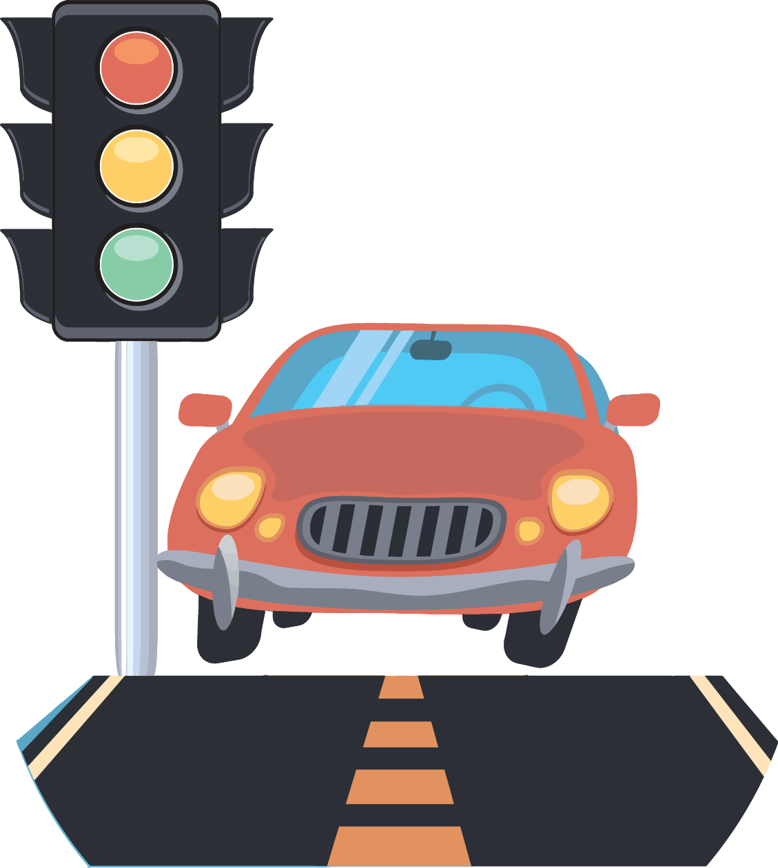 Traffic Light Car Clip Art - Traffic Light Car Clip Art (1129x1260)