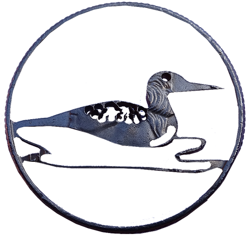 Loon Silhouette Clip Art - Wood Duck (500x486)