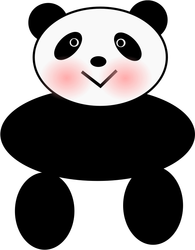 Cartoon Panda Bear Face Shower Curtain (647x800)