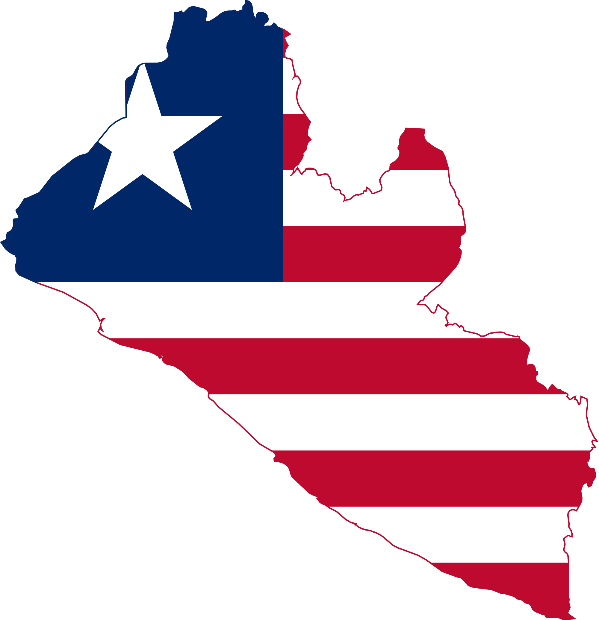 Flag-map Of Liberia - Map Of Liberia With Flag (2000x2072)