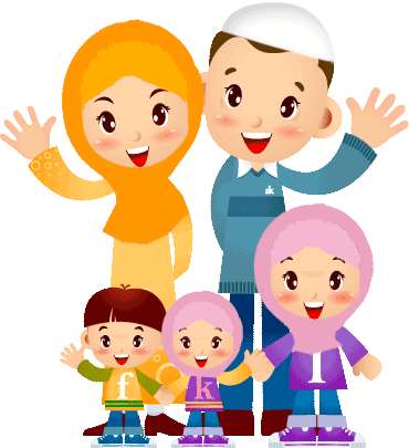 Ana Muslim Image Wallpaper - Family Muslim Cartoon Png (370x405)