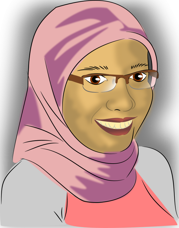 Beauty Muslim Girls Faces Clipart - Muslim Woman Clipart Png (629x800)