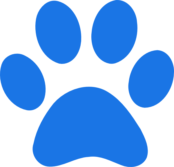 Blue Paw Print Clip Art At Clker - Blue Paw Print Logo (800x769)