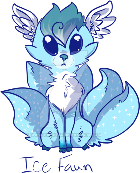 Ice Fawn By Chibichibiritsu - Cartoon (600x600)