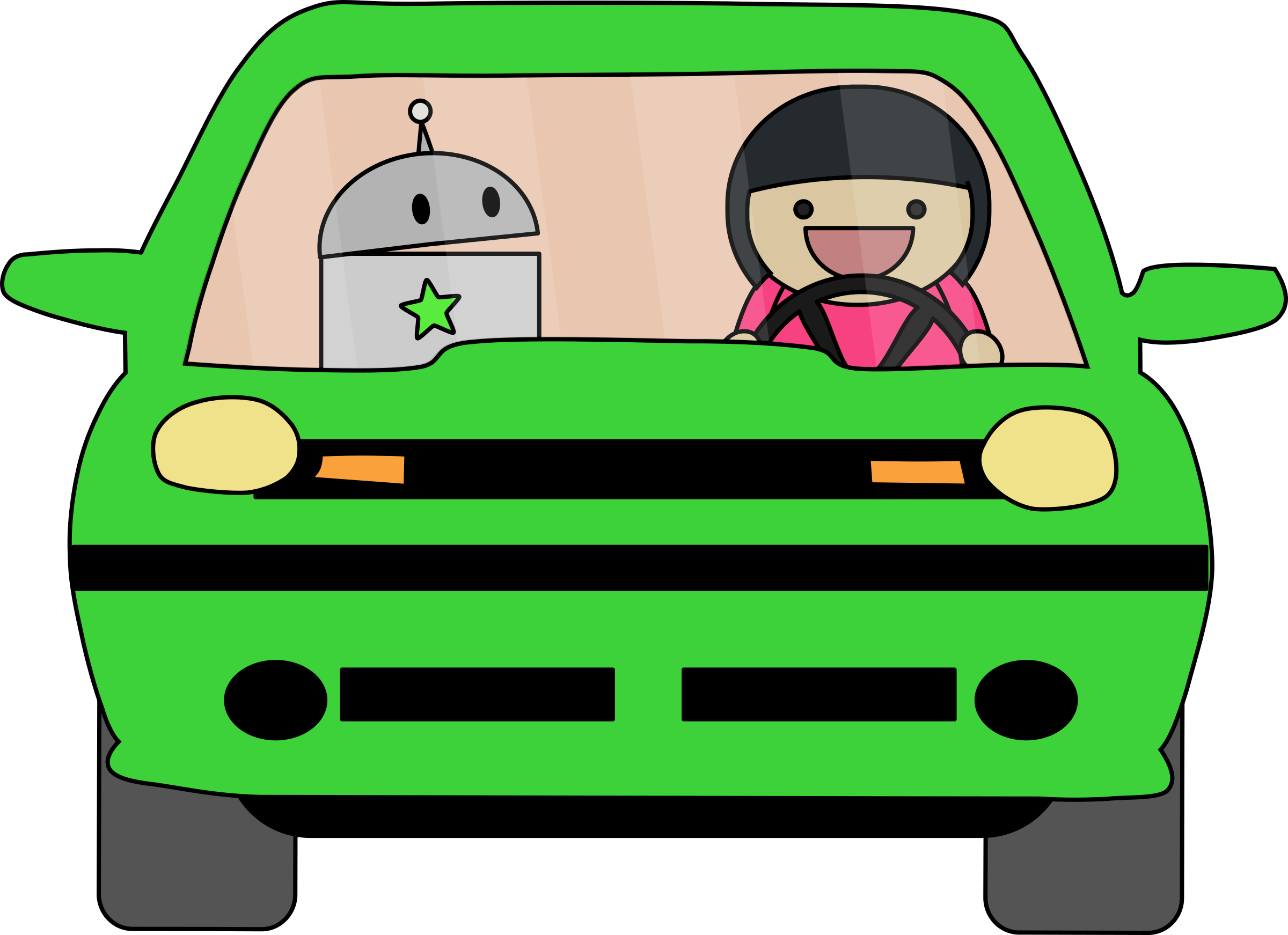 Vehicle Clipart Green Car - Driving (2400x1743)