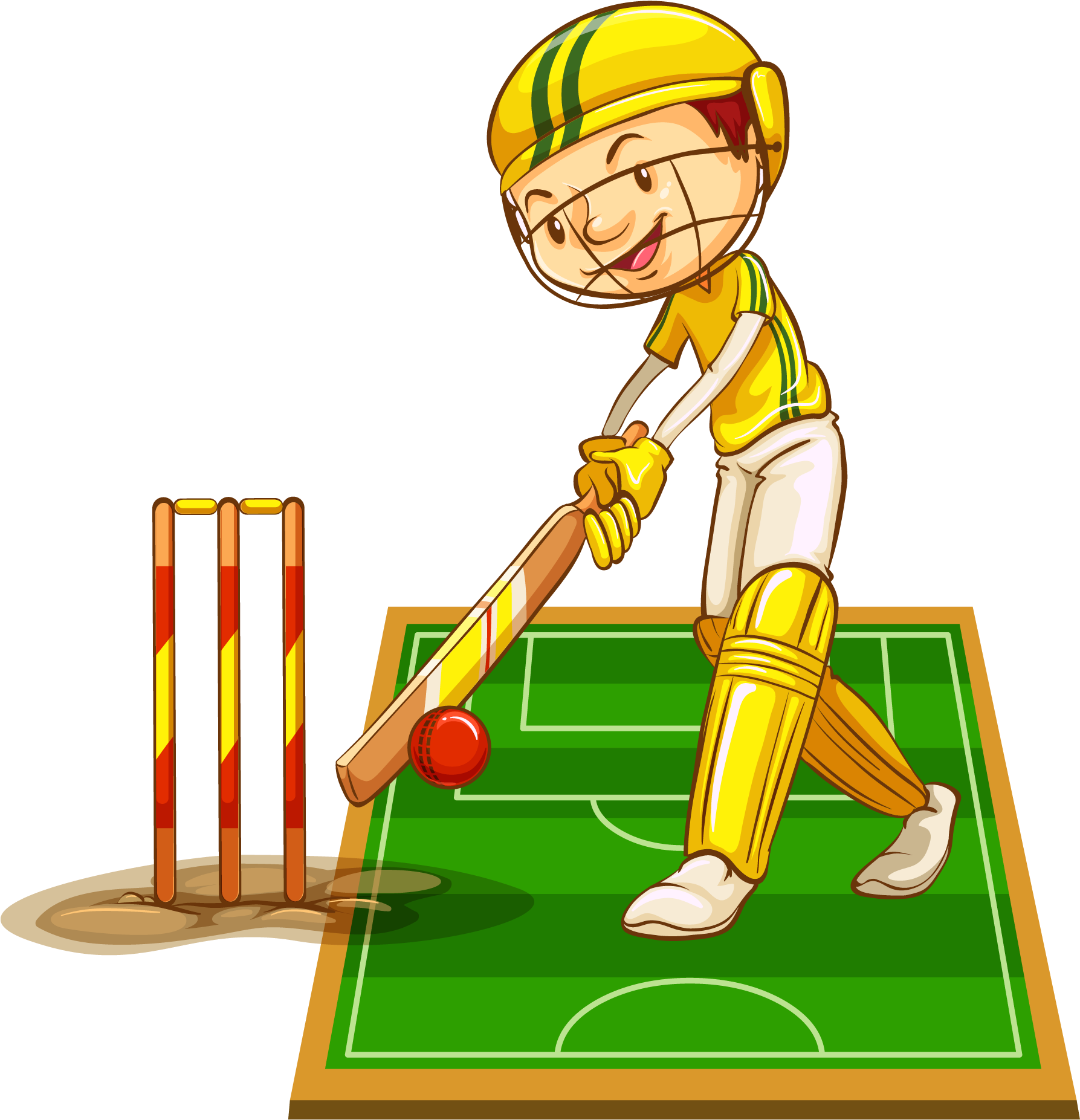 Cricket Bat Cricket Nets Stock Photography - Cartoon Boy Playing Cricket (1808x2104)