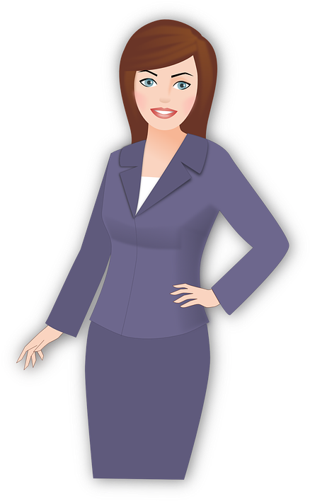 Business Woman Work Â - Mulher Empresária Desenho Png (455x720)