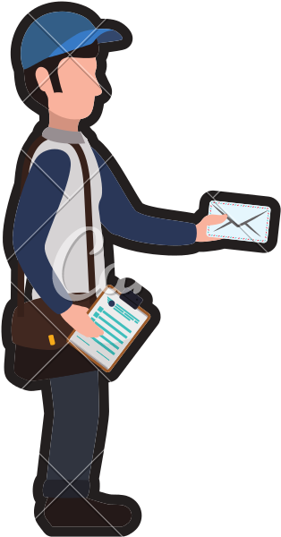 Postman Envelope Delivery Shipping Icon - Vector Graphics (800x800)