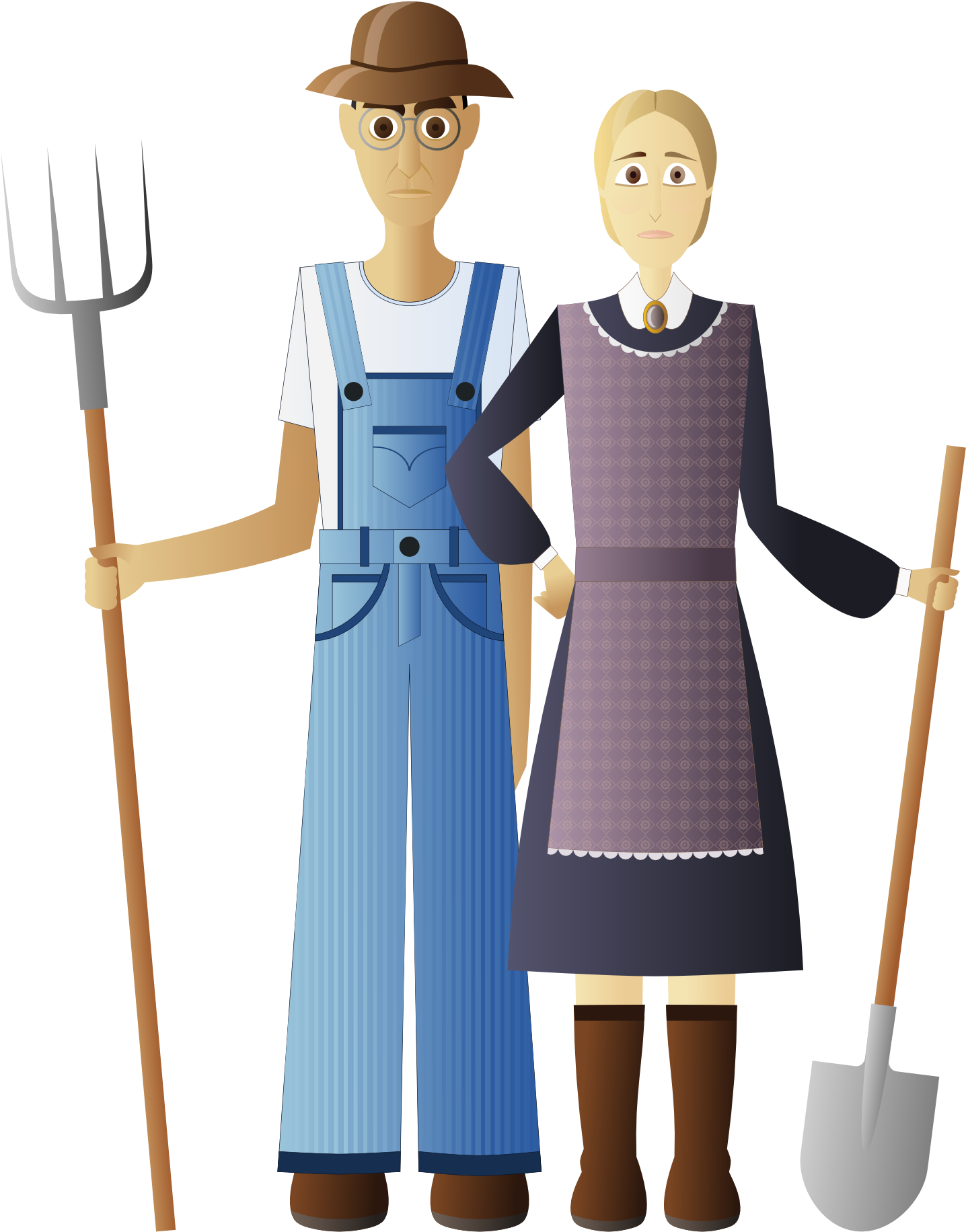 Abstract Farm Farmers Scalable Vector Graphics Svg - Farmer And Wife Cartoon (1969x1969)