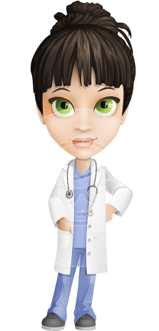 Vector Nurse Cartoon Character - Pill Stuck In Throat (322x464)