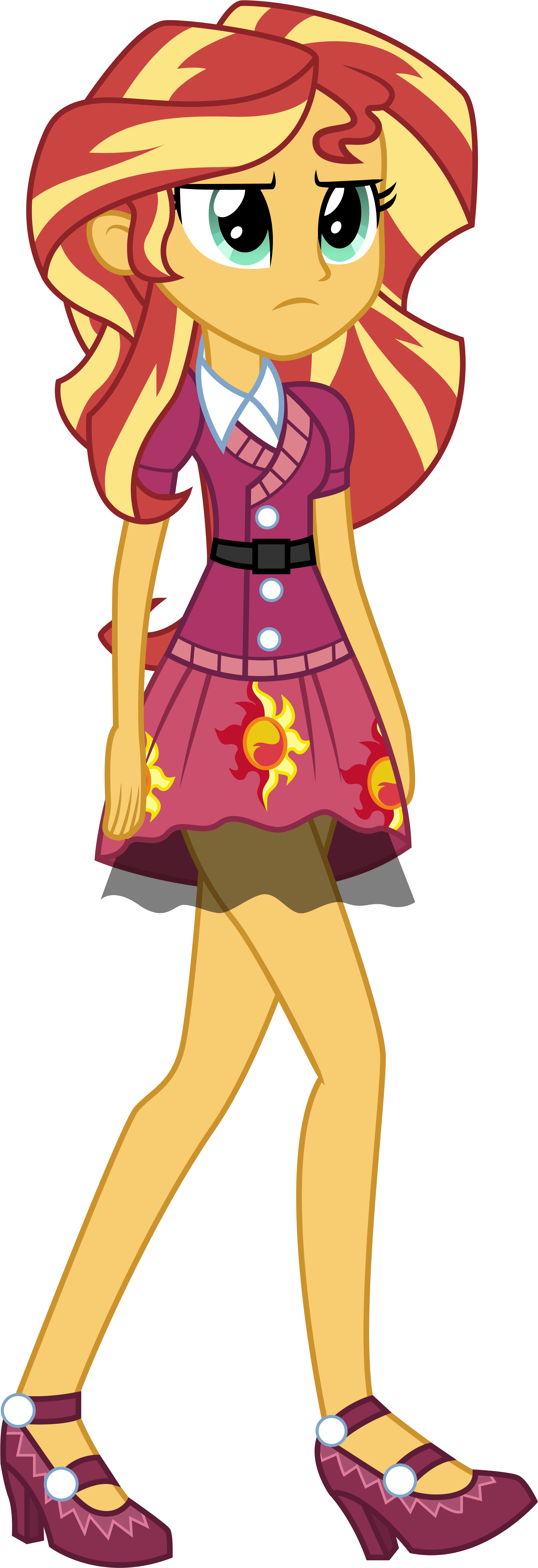 Sunset Shimmer School Spirt Clothes By Illumnious - Dress Sunset Shimmer Mlp Eg (2897x8361)