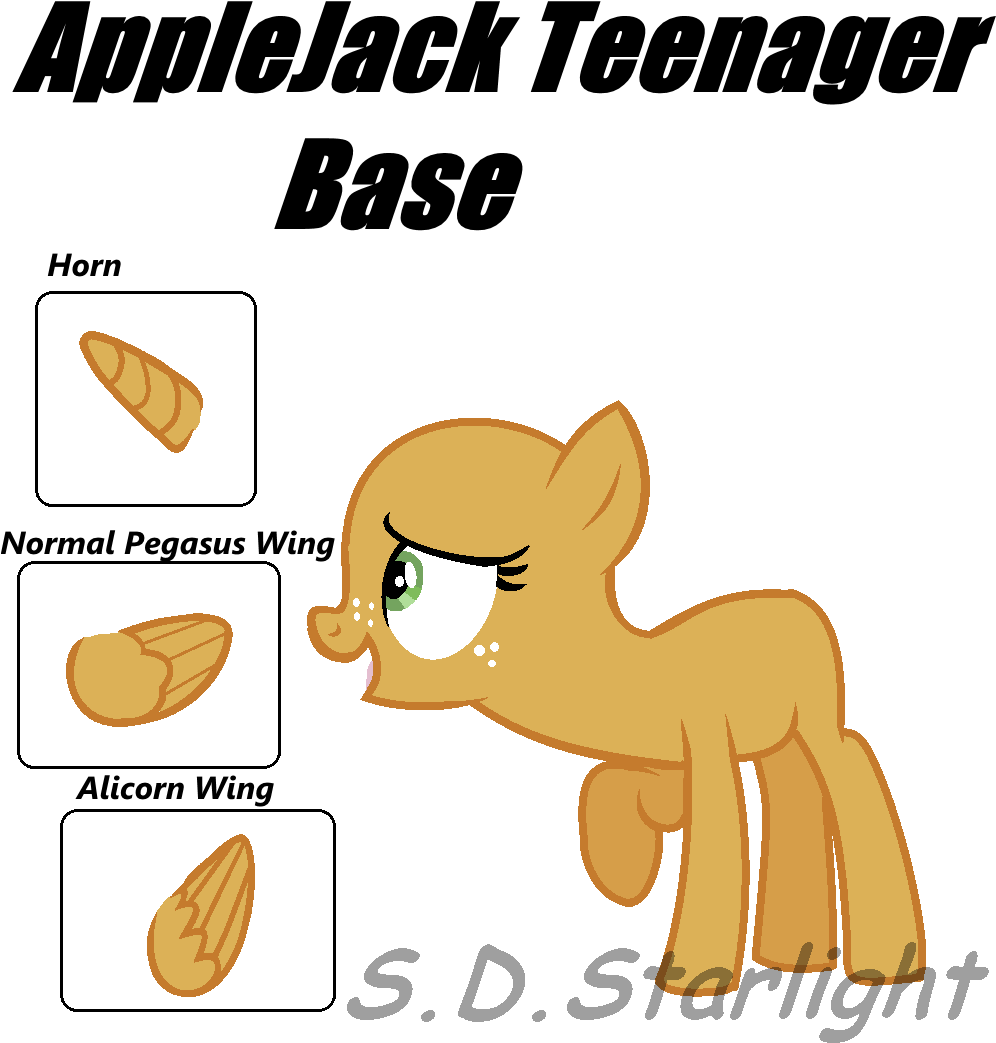 Mlp Base Teenager Applejack By Speeddrawstarlight13 - Plus Size 2017 Ballet Summer Cut Out Women Genuine (1000x1104)