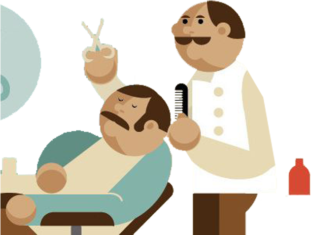 Barber Hairstyle Comb Scissors Illustration - Barber Hairstyle Comb Scissors Illustration (639x500)