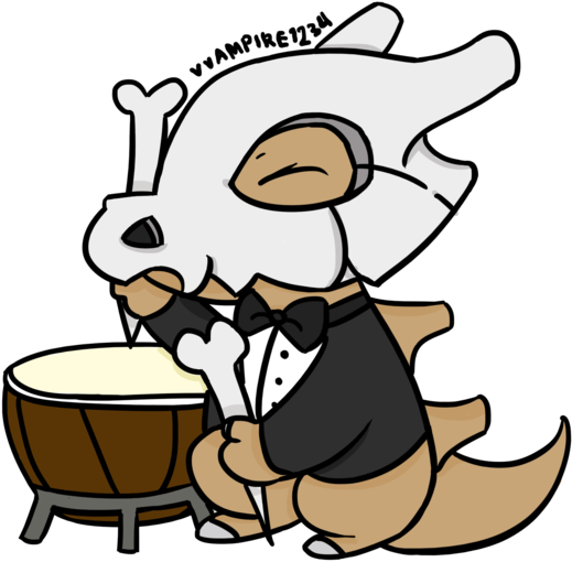 Cubone Playing The Drums For Charity By Vvampire1234 - Cartoon (916x872)