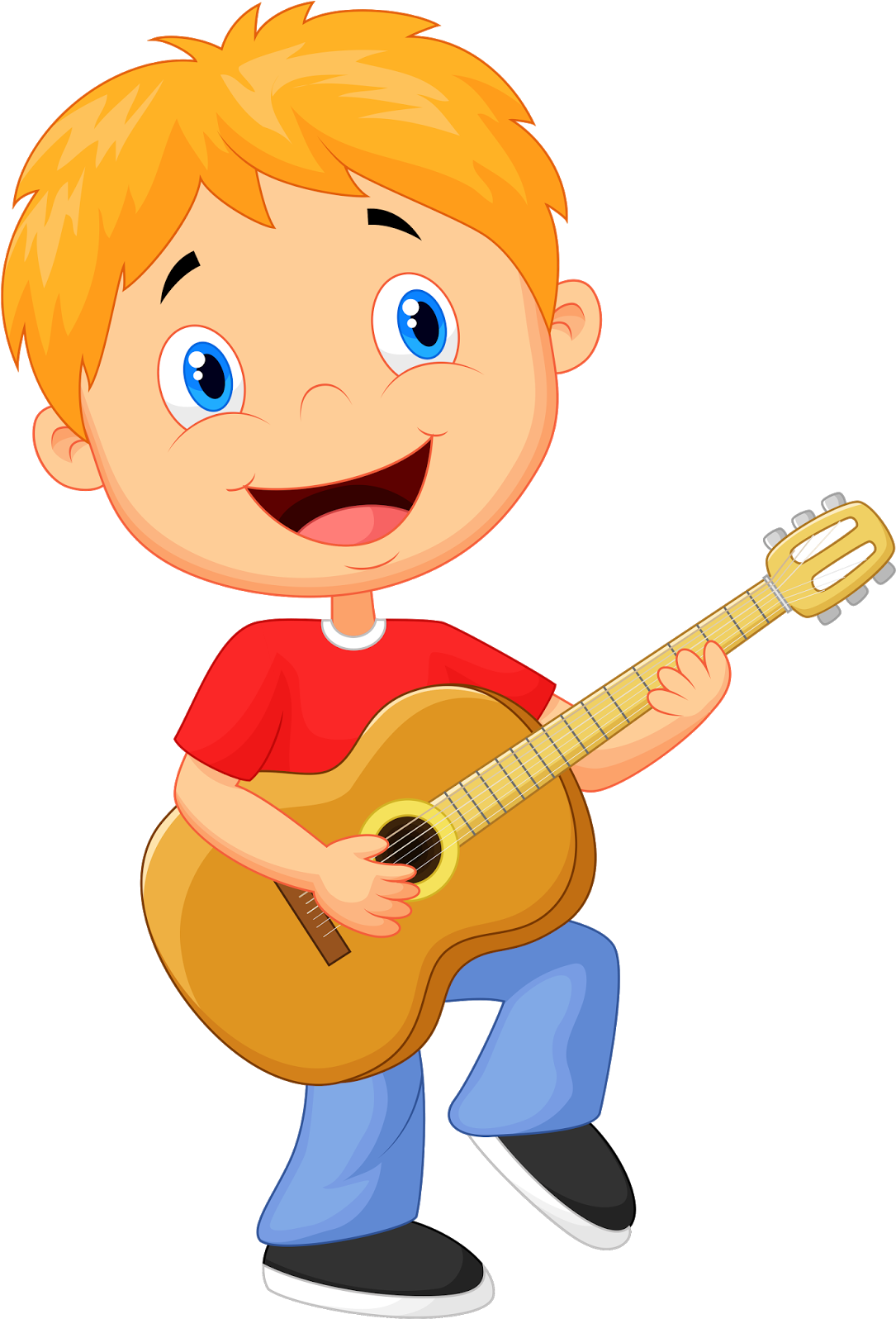 Guitar Royalty-free Stock Photography - Cartoon Boy Playing Guitar (1096x1600)