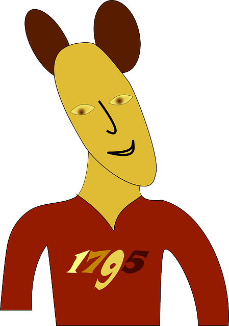 Red, Mouse, Happy, Man, Person, Cartoon, Shirt, Rabbit - Clip Art (449x640)