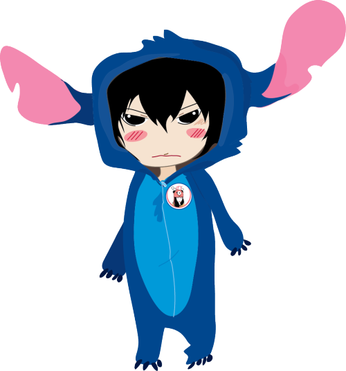 I Mean Hibali Wearing Stitch Costume/ Because I Love - Cartoon (500x536)