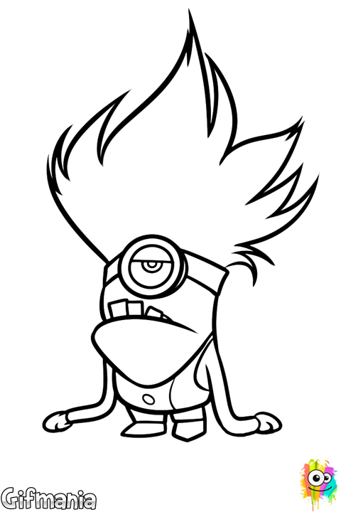 Color Now This Purple Minion, The Evil Minion - Purple Minion Coloring Page (480x720)