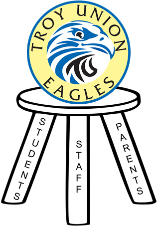 Troy Union Eagles Logo - Three Legged Stool Clip Art (324x456)