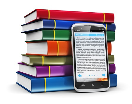 Stack Of Books With Smart Phone In Front - Write A Kindle Bestseller: How To Write, Format, Publish, (1000x354)