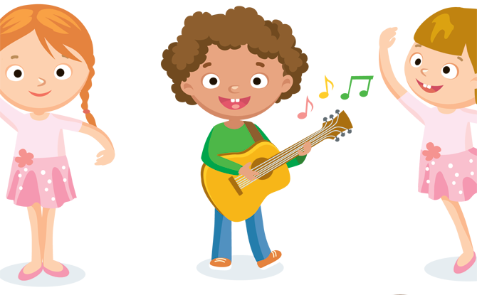 Art Kaleidoscope - Kids Dancing Cartoon Png (670x415)