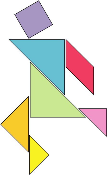 A Tangram Shaped Into A Man - Japanese Tangram (500x750)