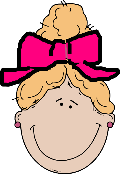 Girl Face Clipart - Clipart Of A Girl's Face (414x597)