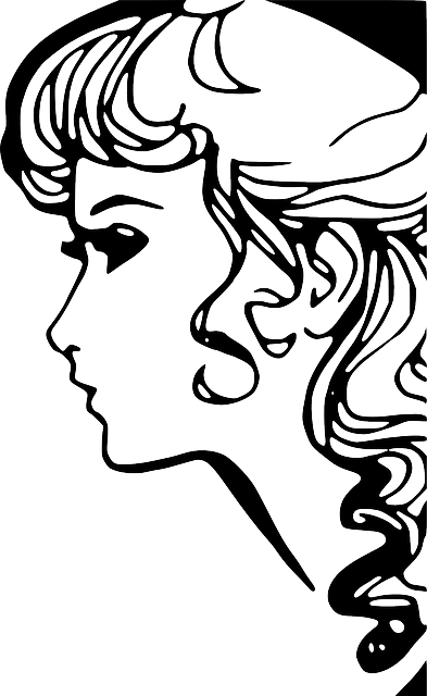 Woman Face, Girl, Portrait, Woman - Woman In Profile Art (393x640)