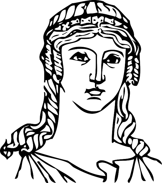 Grecian Greek, Woman, Hair, Hairdressing, Head, Greece, - Greek Woman Head Drawing (568x640)