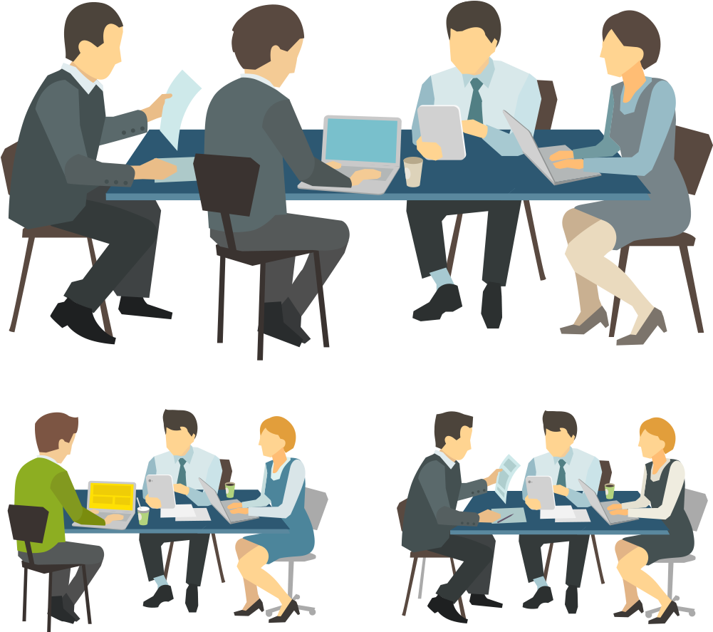 Meeting Royalty-free Illustration - Mesas Reunion Con Personas (1000x1000)