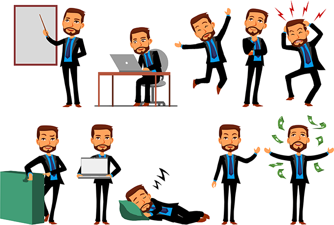 Business Animated Characters - Businessman Cartoon Character Png (679x458)