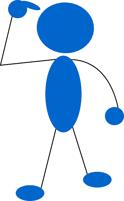 Matchstick Man Stickman Stick Figure Blue - Person Thinking Clip Art (397x640)