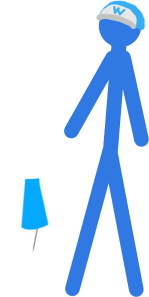 Blue And Writer Normal Stick Figure Style By Blueballart - Traffic Sign (520x720)