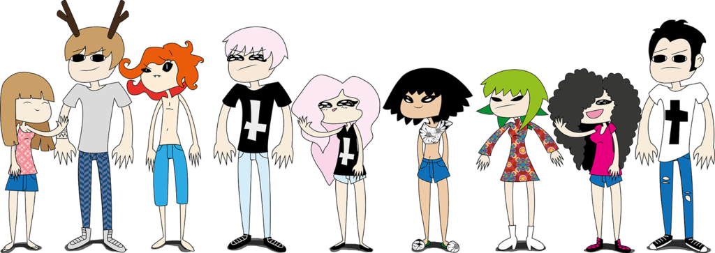 Funny Friends Doodle By Privc22 - Cartoon (1024x363)