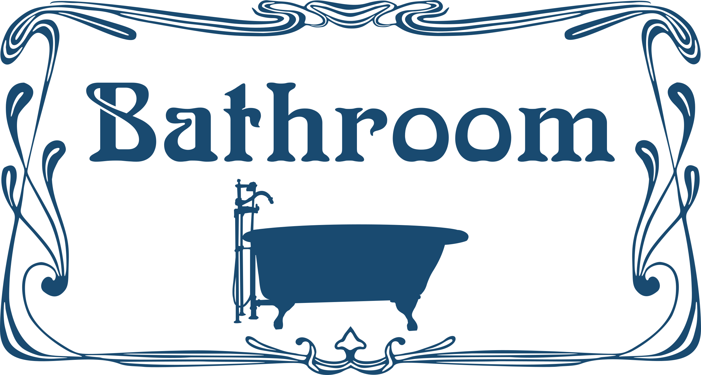 Clipart Bathroom Door Sign - Bathroom Sign For Home (2400x1285)