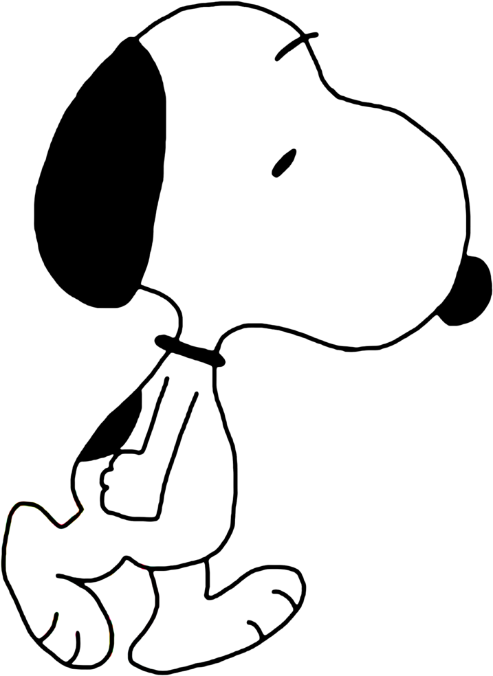 Snoopy Walking By Bradsnoopy97 - Snoopy Walking Black And White (784x1020)