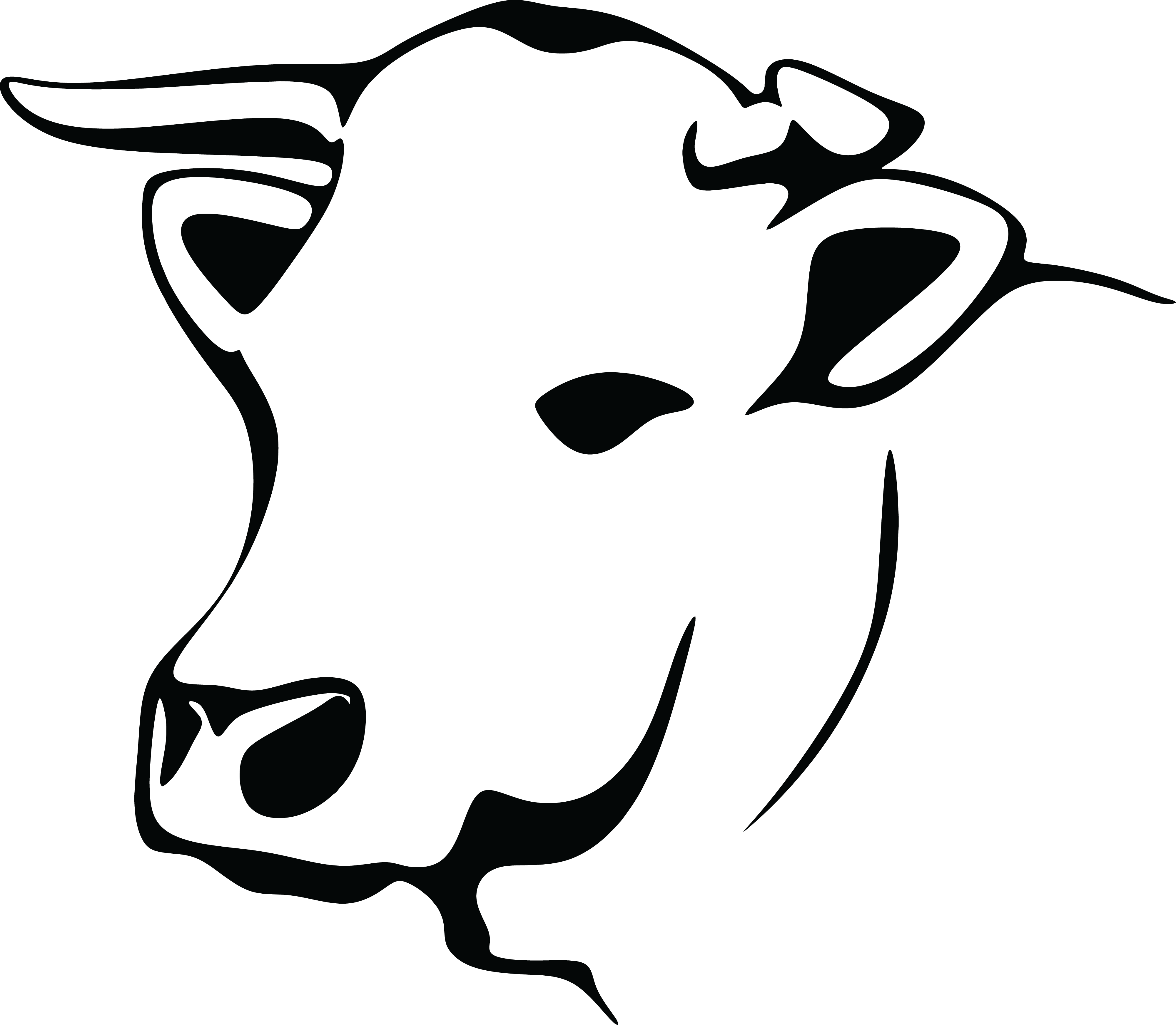 Free Clipart Of A Black And White Cow - Cow Image Black And White - (4000x3...